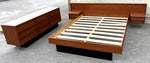 REFINISHED Mid Century Modern Teak Queen Bed w Nightstands & Dresser 9 Drawers 4