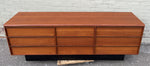 REFINISHED Mid Century Modern Teak Queen Bed w Nightstands & Dresser 9 Drawers 6