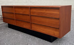 REFINISHED Mid Century Modern Teak Queen Bed w Nightstands & Dresser 9 Drawers 7