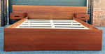 REFINISHED Mid Century Modern Teak Queen Bed w Nightstands & Dresser 9 Drawers 2