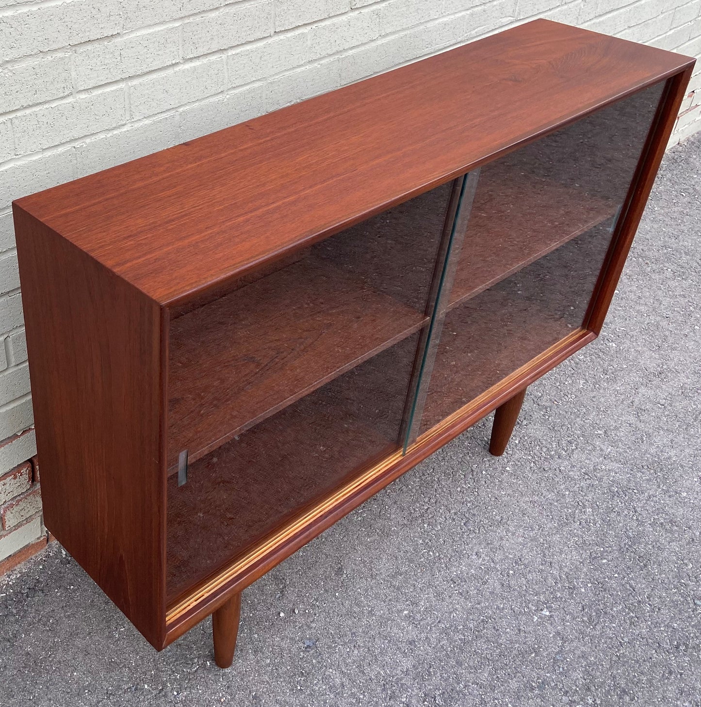 REFINISHED Mid Century Modern Teak Bookcase Display by Punch 4 ft