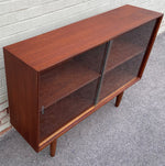 REFINISHED Mid Century Modern Teak Bookcase Display by Punch 4 ft 1
