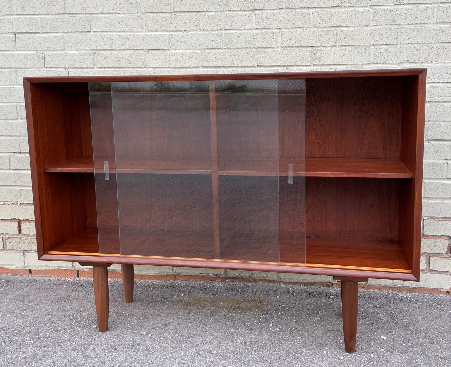 REFINISHED Mid Century Modern Teak Bookcase Display by Punch 4 ft