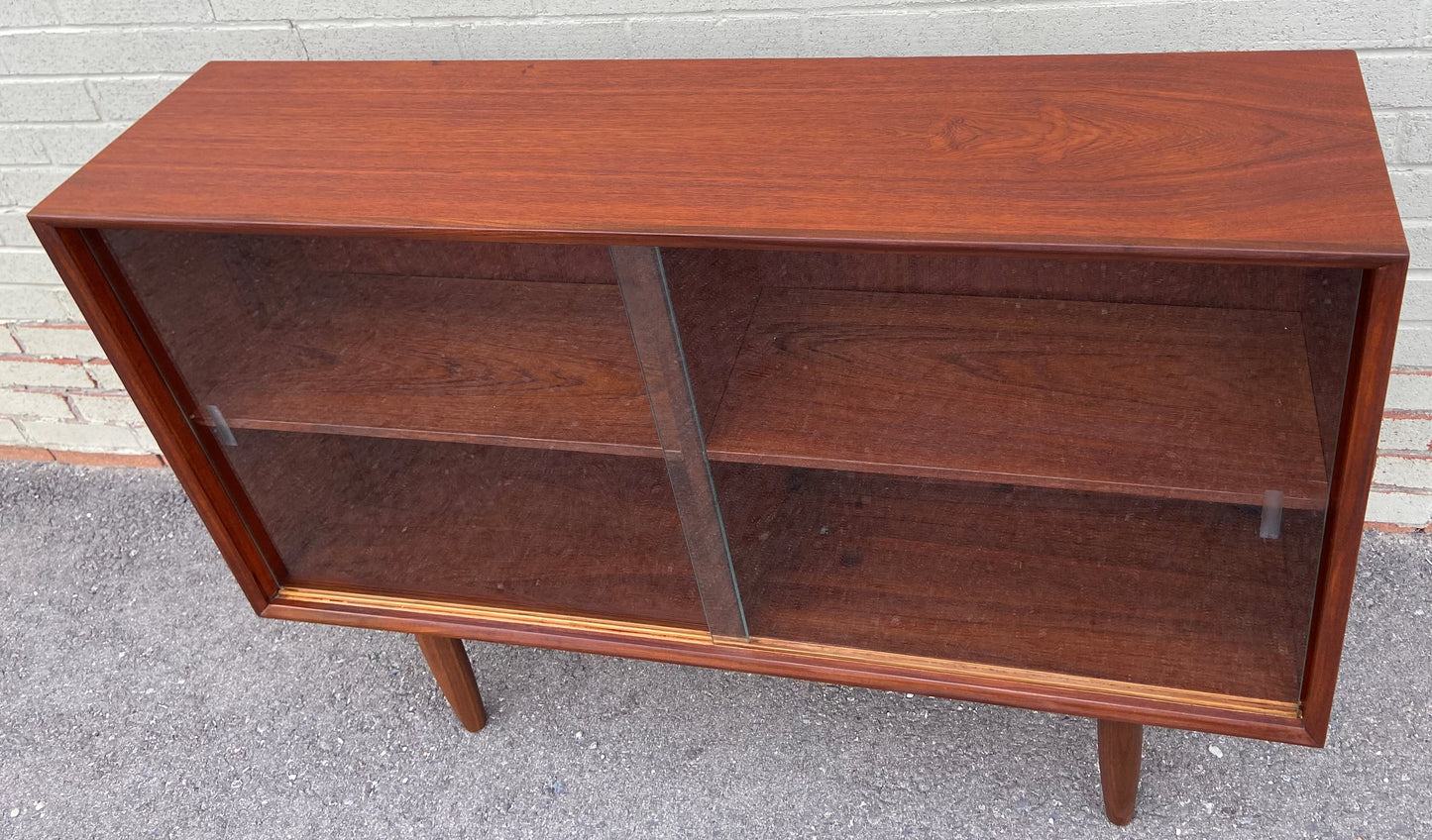 REFINISHED Mid Century Modern Teak Bookcase Display by Punch 4 ft