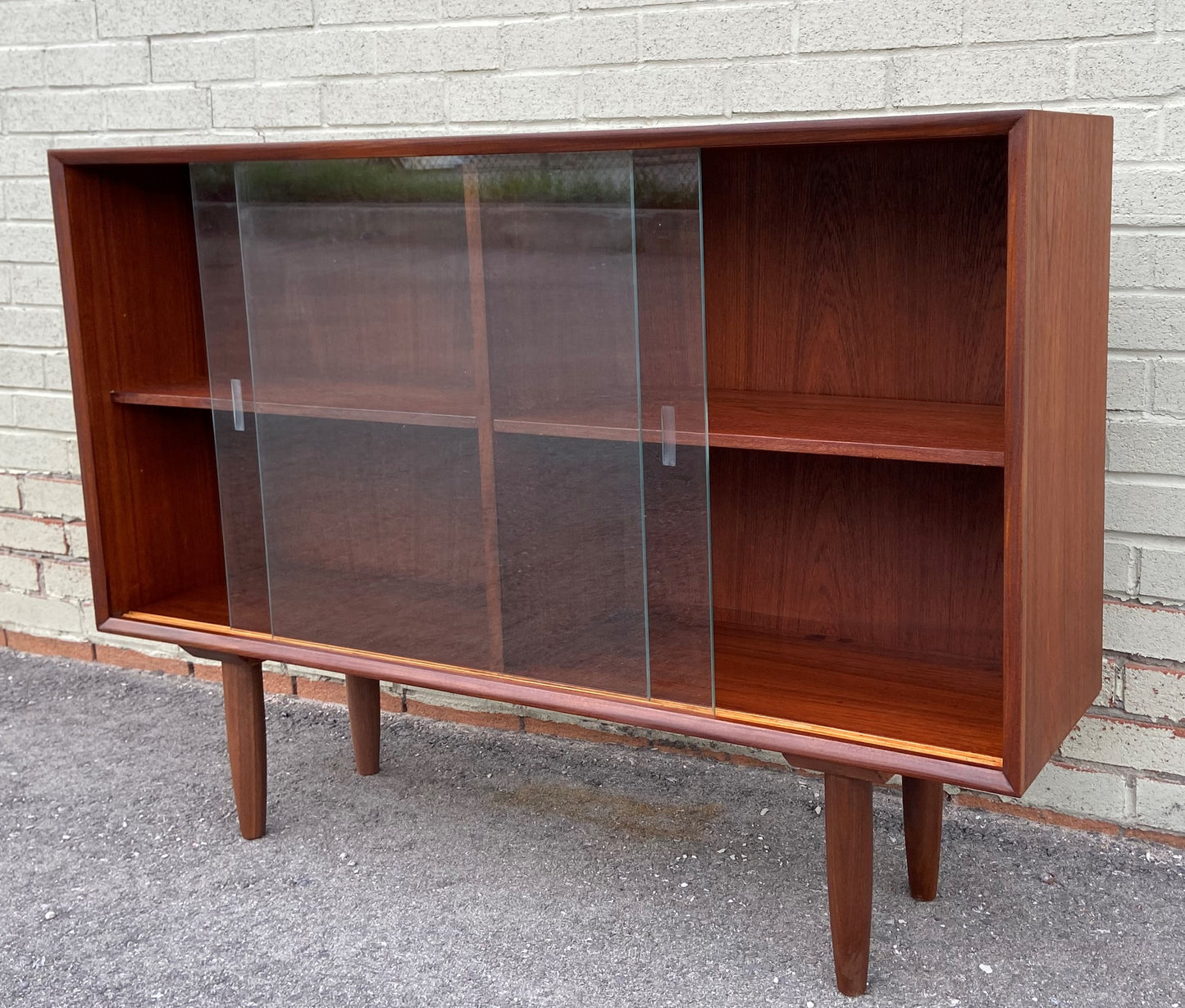 REFINISHED Mid Century Modern Teak Bookcase Display by Punch 4 ft