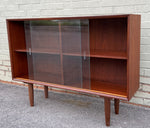 REFINISHED Mid Century Modern Teak Bookcase Display by Punch 4 ft 4