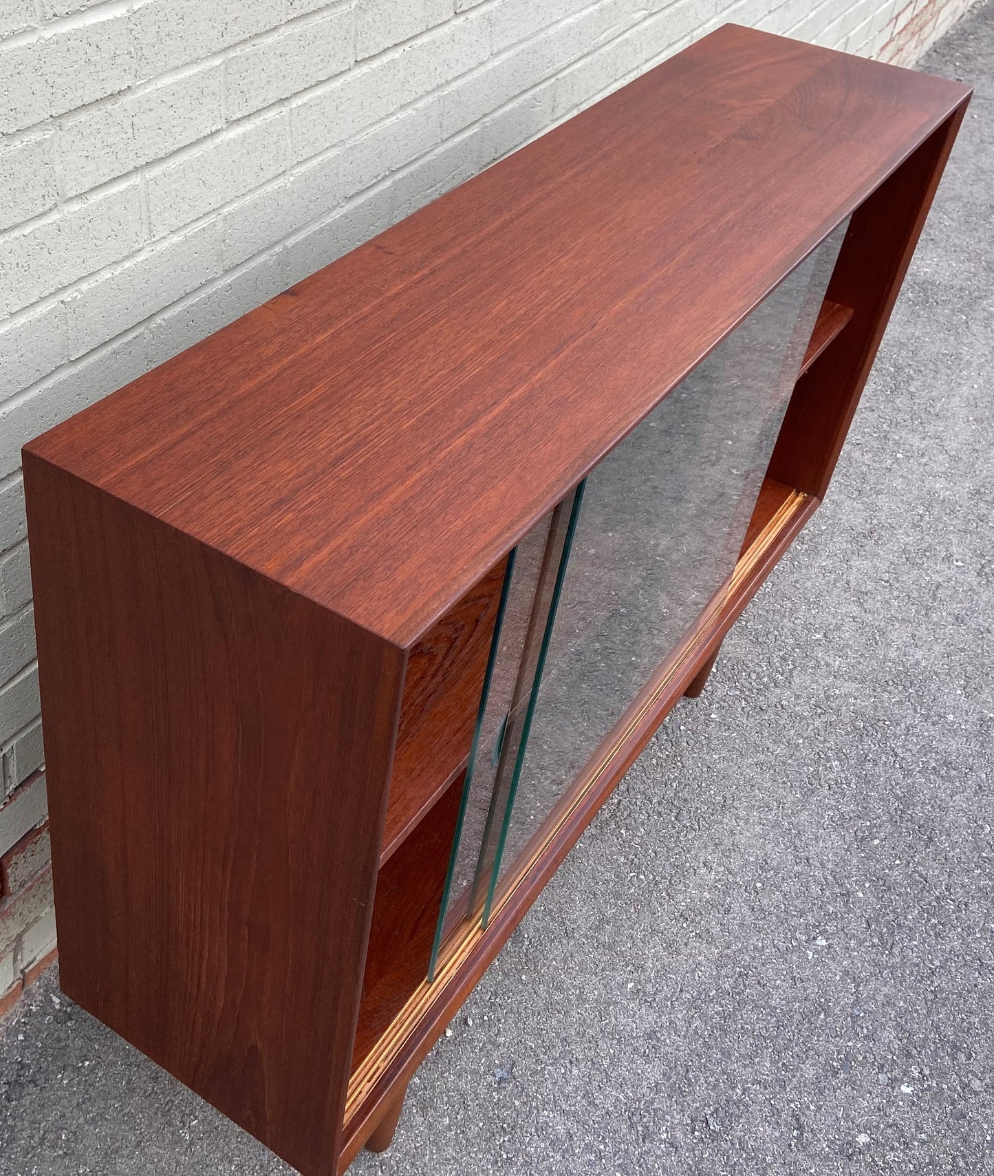 REFINISHED Mid Century Modern Teak Bookcase Display by Punch 4 ft