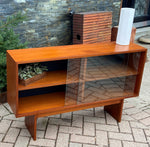 REFINISHED Mid Century Modern Teak Bookcase Media TV Console 46