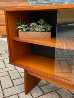 REFINISHED Mid Century Modern Teak Bookcase Media TV Console 46