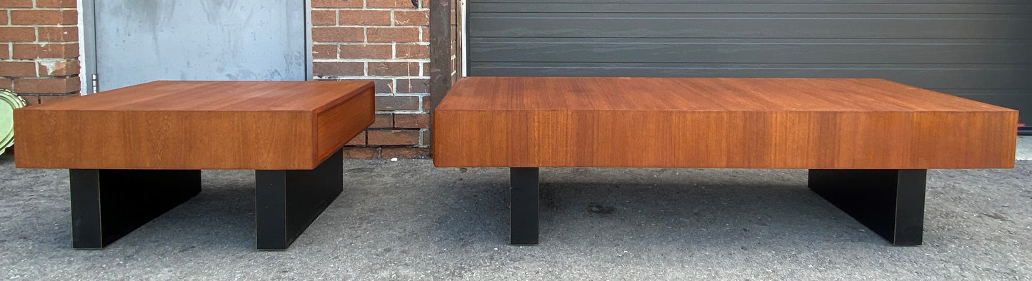 REFINISHED Mid Century Modern Teak Cocktail Table by RS Associates w 2 drawers