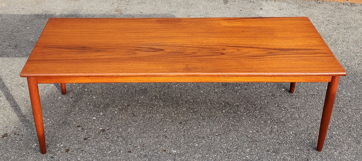 REFINISHED Danish Mid Century Modern Teak Coffee Table, 49