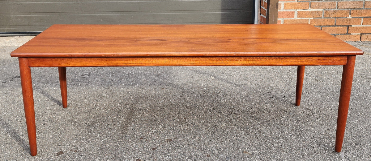 REFINISHED Danish Mid Century Modern Teak Coffee Table, 49