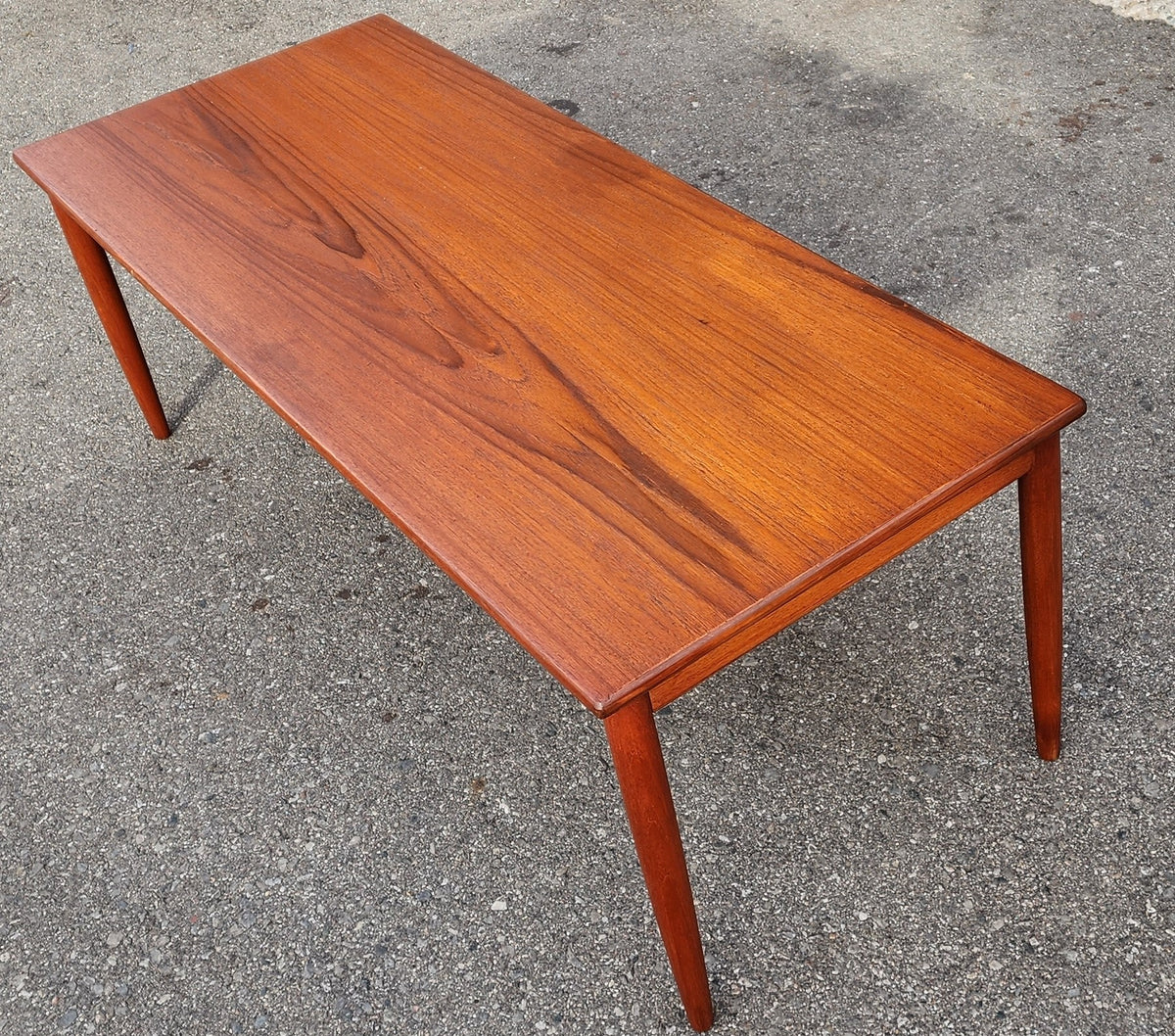 REFINISHED Danish Mid Century Modern Teak Coffee Table, 49