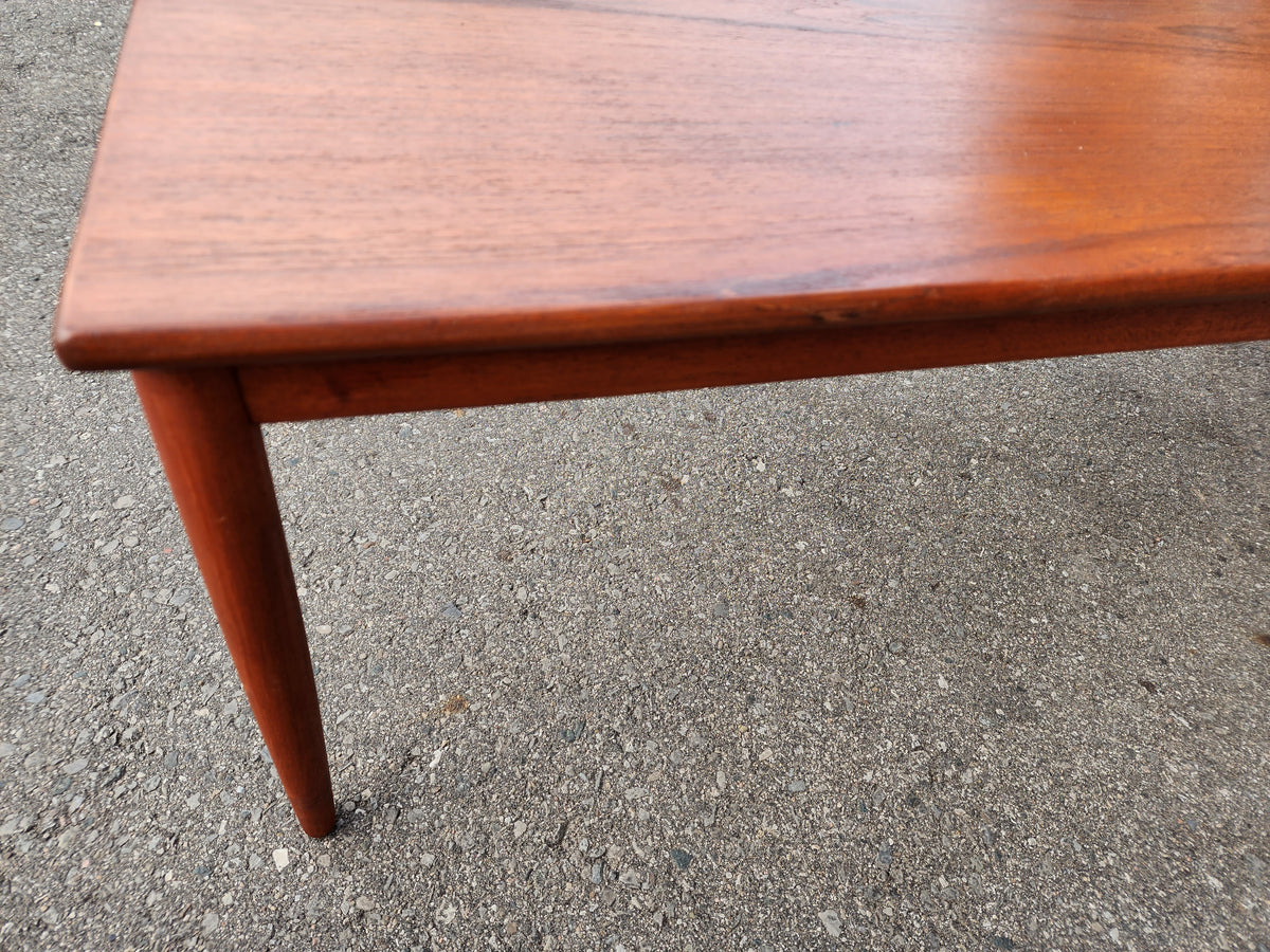 REFINISHED Danish Mid Century Modern Teak Coffee Table, 49