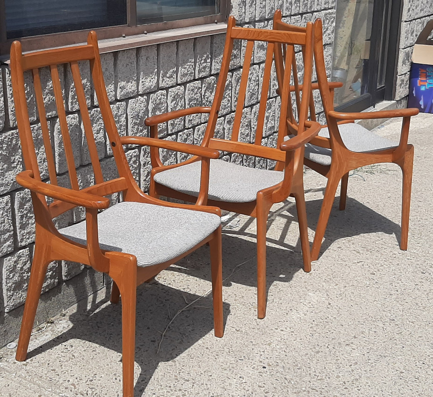 Set of 2 MCM Teak high-back armchairs, Kai Kristiansen style, RESTORED