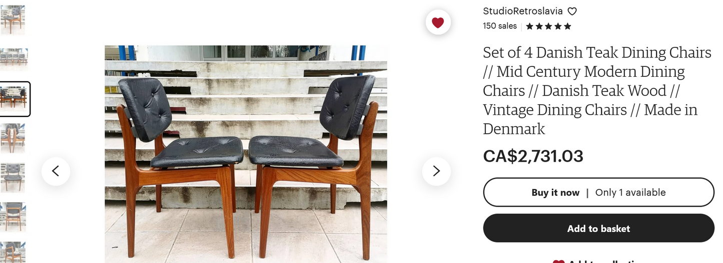 2 REFINISHED REUPHOLSTERED Danish Mid Century Modern Teak Chairs