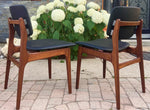 2 REFINISHED REUPHOLSTERED Danish Mid Century Modern Teak Chairs 1