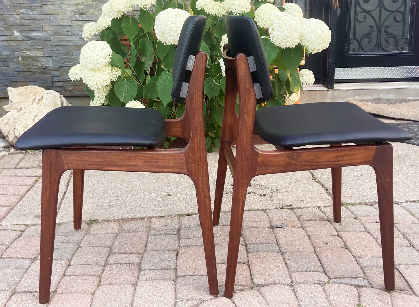 2 REFINISHED REUPHOLSTERED Danish Mid Century Modern Teak Chairs