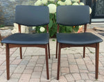2 REFINISHED REUPHOLSTERED Danish Mid Century Modern Teak Chairs 4