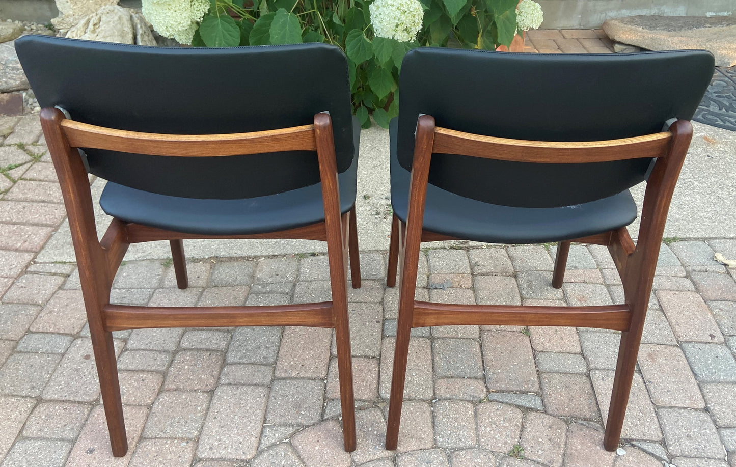 2 REFINISHED REUPHOLSTERED Danish Mid Century Modern Teak Chairs