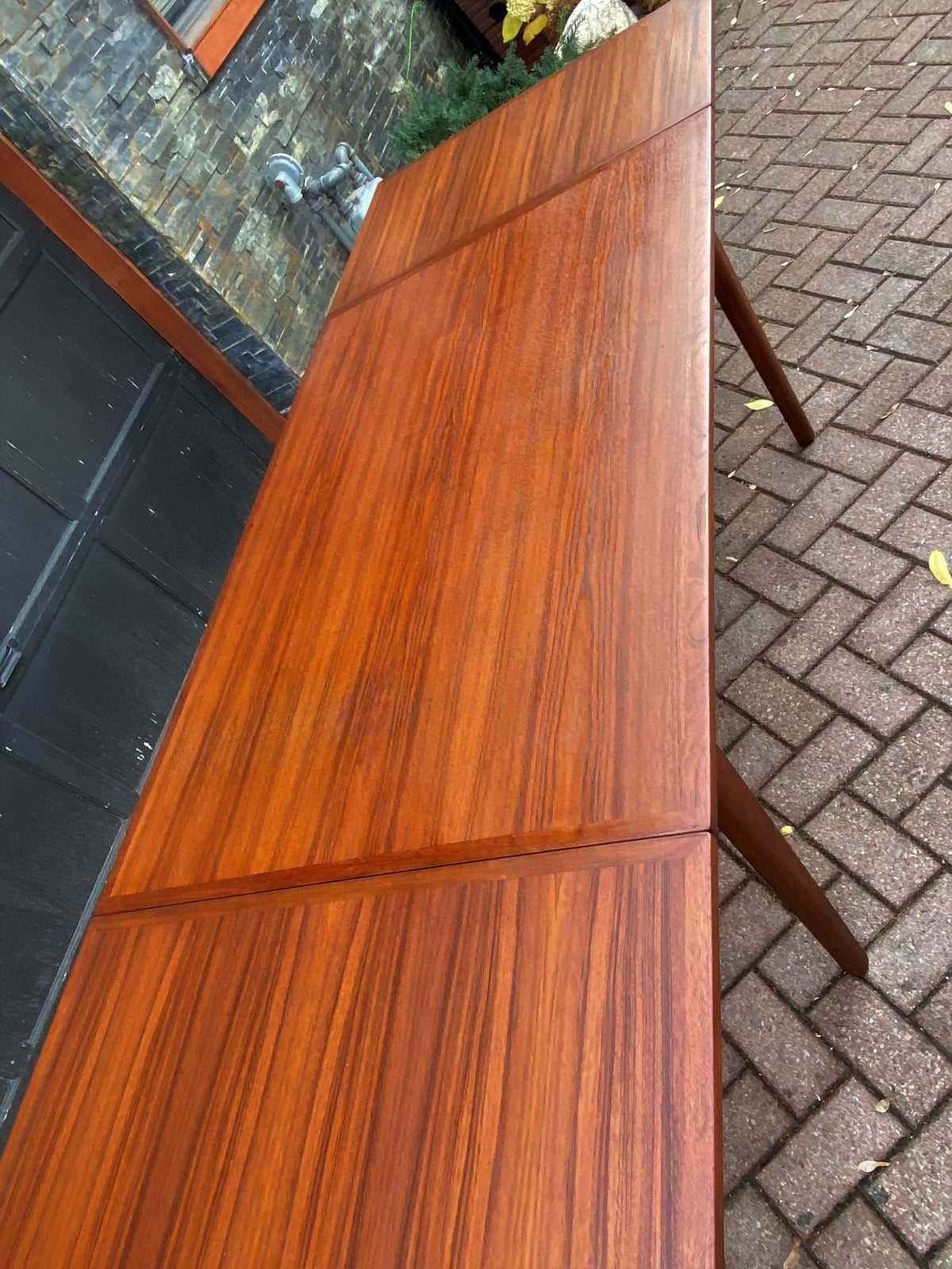 REFINISHED Danish MCM Teak Draw Leaf Table, 57