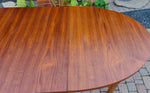 REFINISHED Mid Century Modern Teak Table Oval w 2 Leaves 60