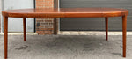 REFINISHED Danish Mid Century Modern Teak Table Round to Oval w 2 Leaves 47