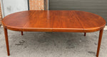 REFINISHED Danish Mid Century Modern Teak Table Round to Oval w 2 Leaves 47