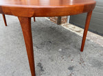 REFINISHED Danish Mid Century Modern Teak Table Round to Oval w 2 Leaves 47