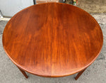 REFINISHED Danish Mid Century Modern Teak Table Round to Oval w 2 Leaves 47