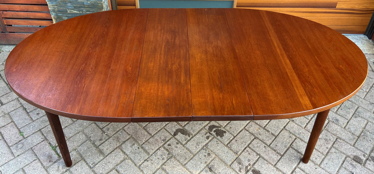 REFINISHED Mid Century Modern Teak Table w 3 Leaves by Punch Designs 64