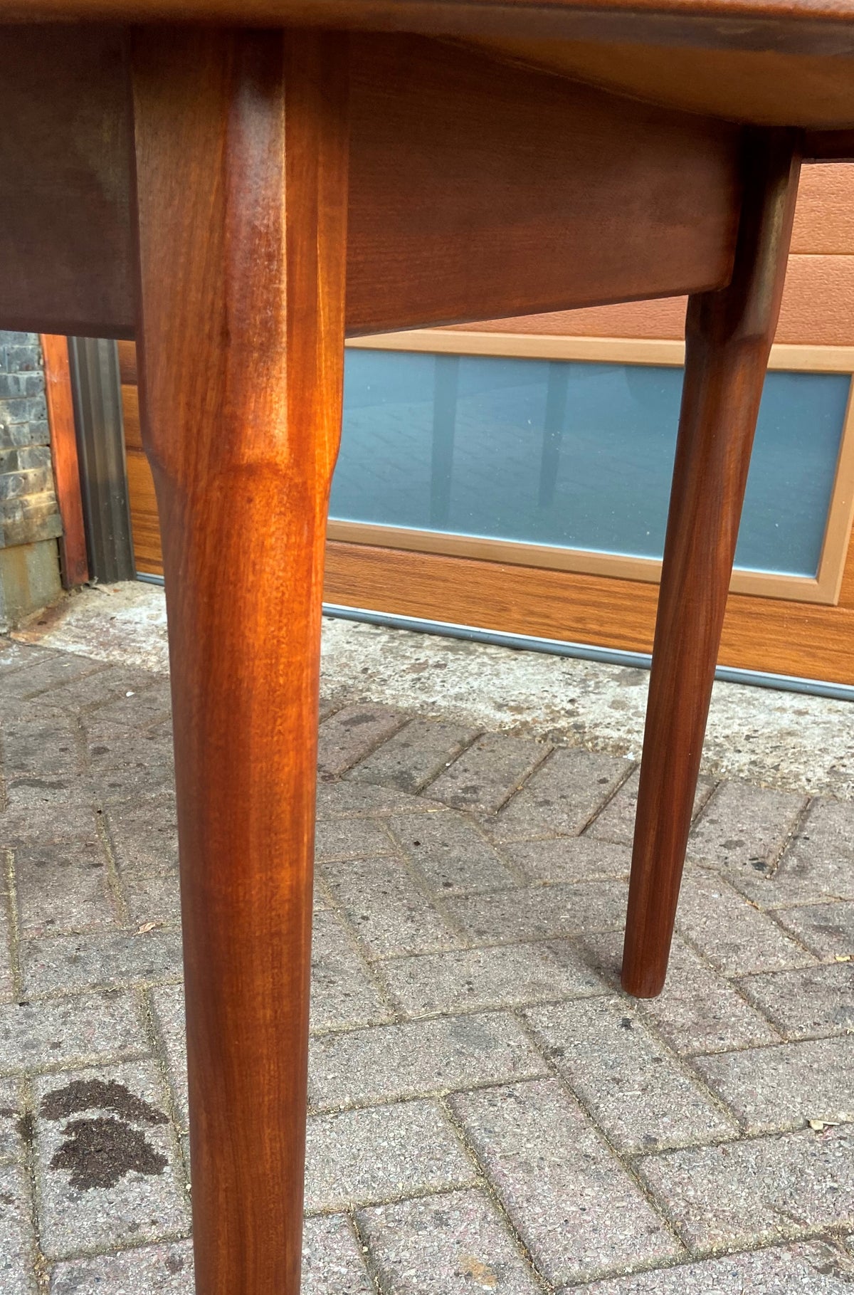 REFINISHED Mid Century Modern Teak Table w 3 Leaves by Punch Designs 64