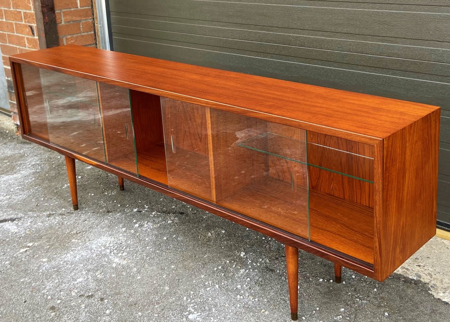 REFINISHED Mid Century Modern Teak Bookcase Display 72" Perfect