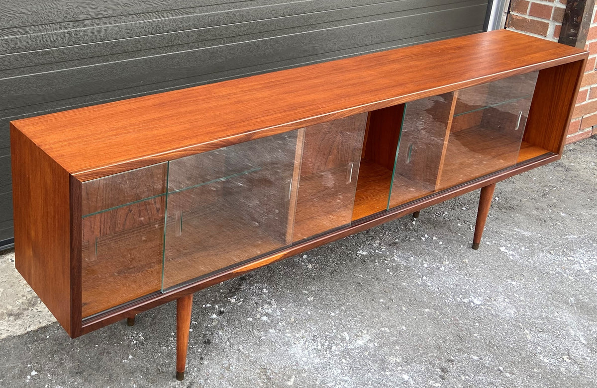 REFINISHED Mid Century Modern Teak Bookcase Display 72