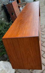 REFINISHED Danish MCM Teak Bookcase Display Media Console 64.5