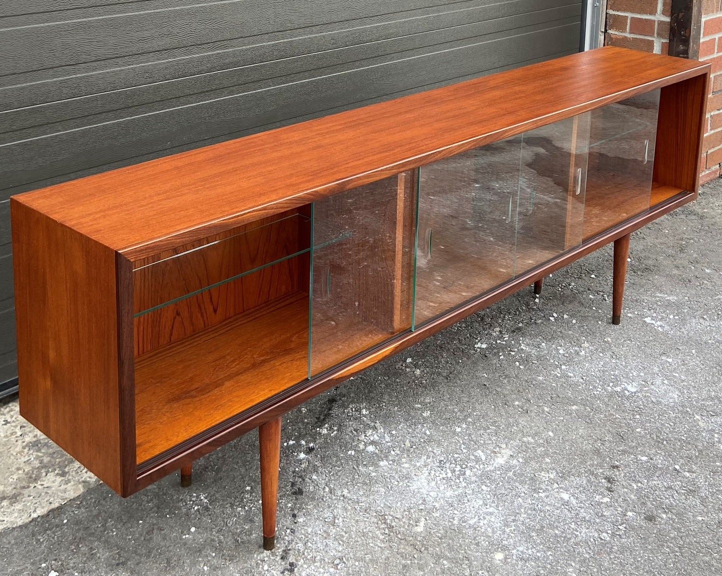 REFINISHED Mid Century Modern Teak Bookcase Display 72" Perfect