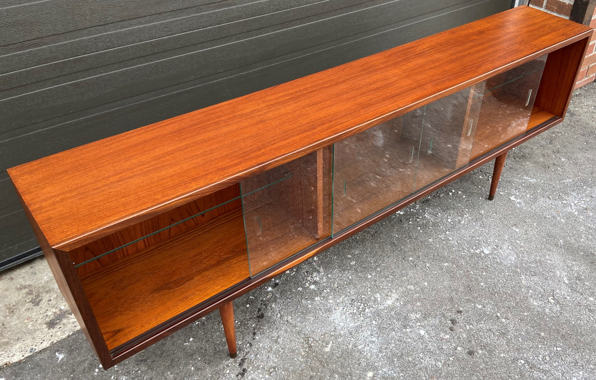 REFINISHED Mid Century Modern Teak Bookcase Display 72
