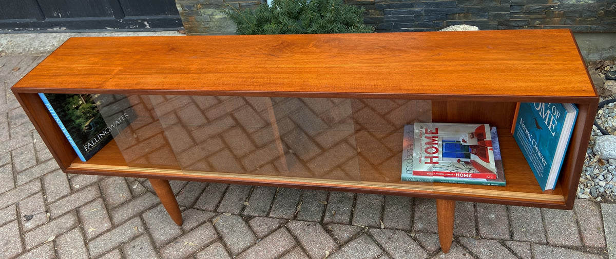 REFINISHED Danish MCM Teak Bookcase Display Media Console 64.5
