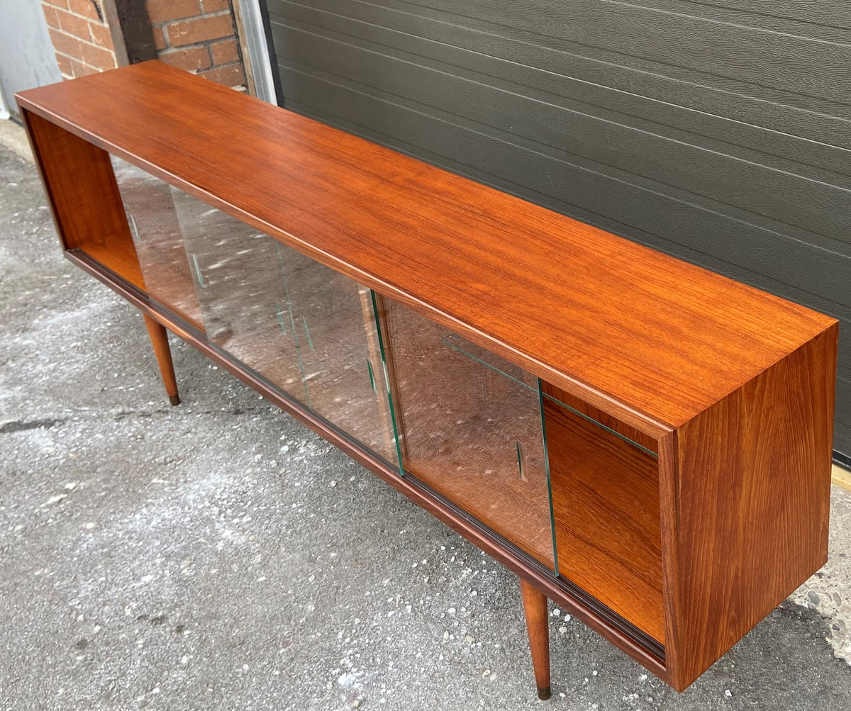 REFINISHED Mid Century Modern Teak Bookcase Display 72