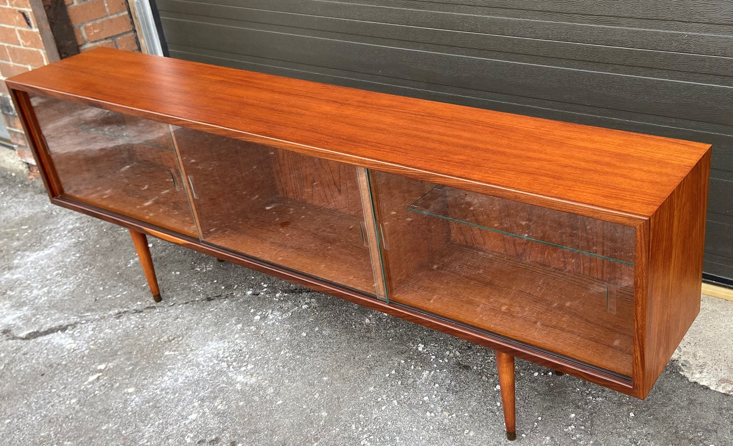 REFINISHED Mid Century Modern Teak Bookcase Display 72" Perfect