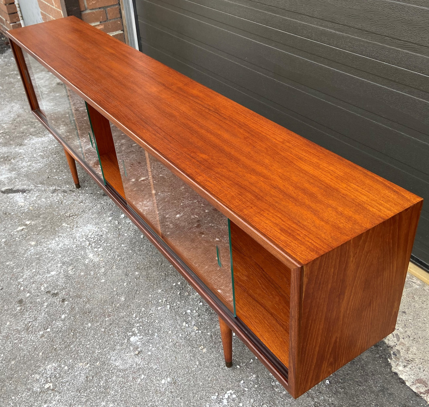 REFINISHED Mid Century Modern Teak Bookcase Display 72" Perfect