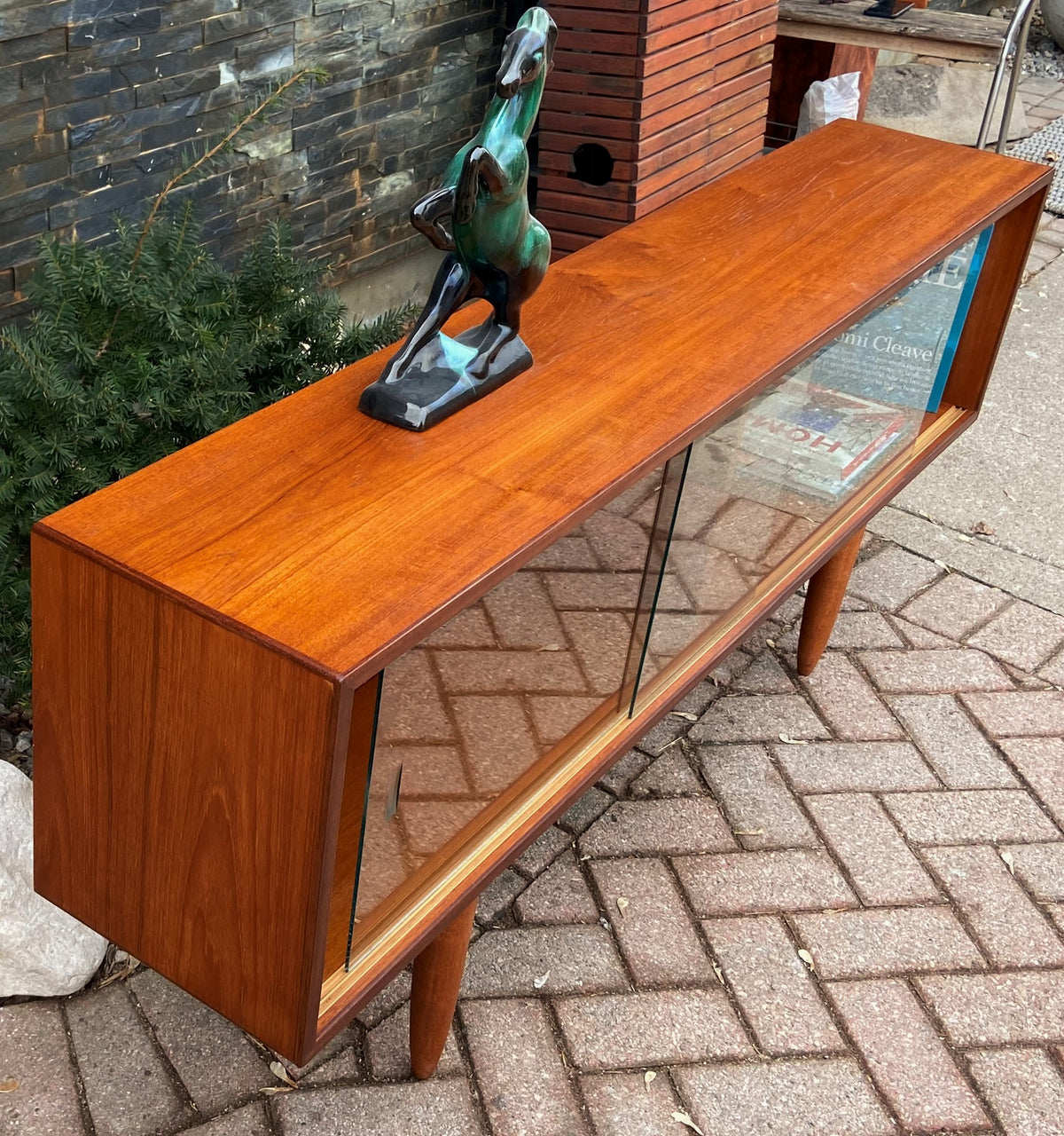 REFINISHED Danish MCM Teak Bookcase Display Media Console 64.5