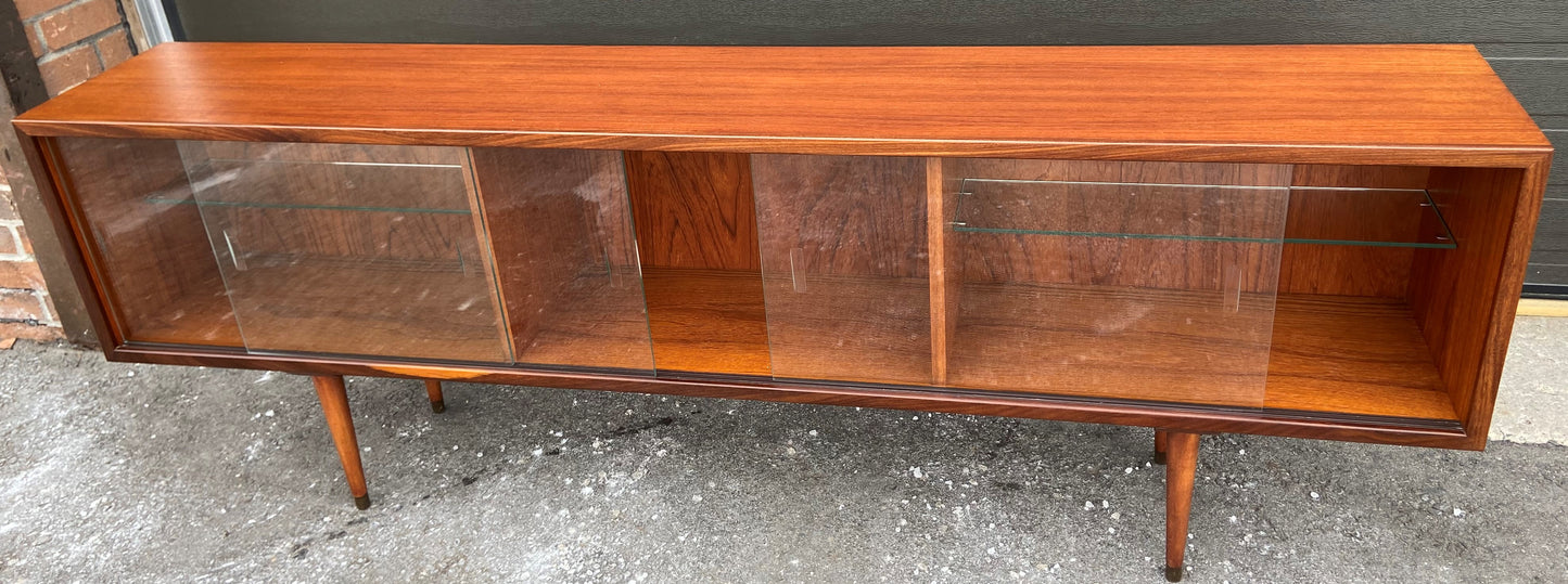 REFINISHED Mid Century Modern Teak Bookcase Display 72" Perfect