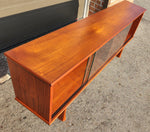 REFINISHED Mid Century Modern Teak Bookcase Display Console 5 ft 3