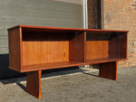 REFINISHED Mid Century Modern Teak Bookcase Display Console 5 ft 5