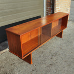 REFINISHED Mid Century Modern Teak Bookcase Display Console 5 ft 7