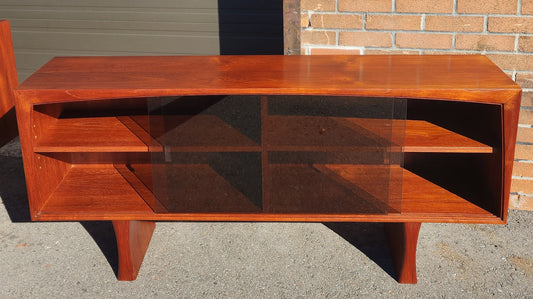 REFINISHED Mid Century Modern Teak Media TV Console 5 ft