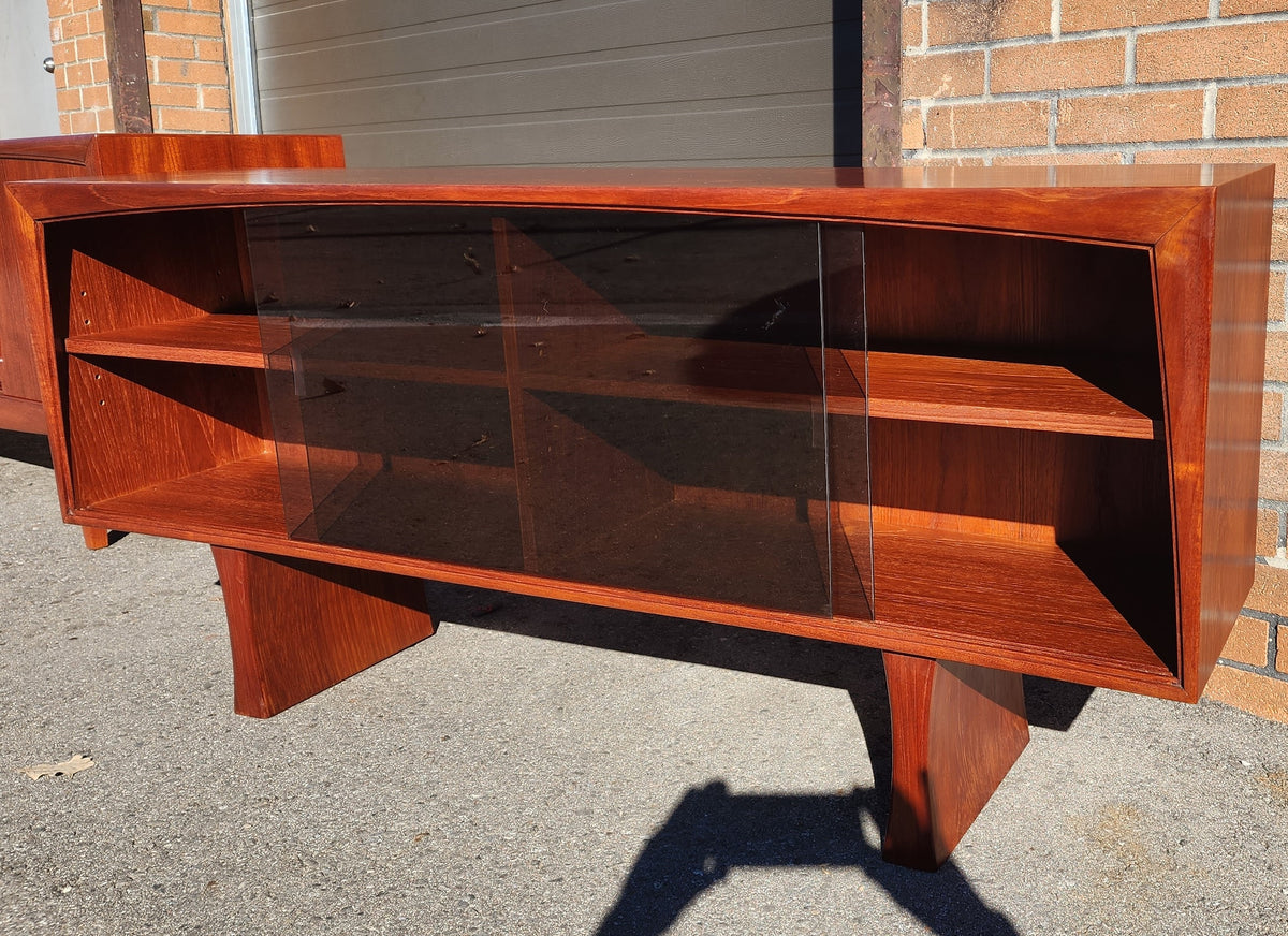 REFINISHED Mid Century Modern Teak Media TV Console 5 ft