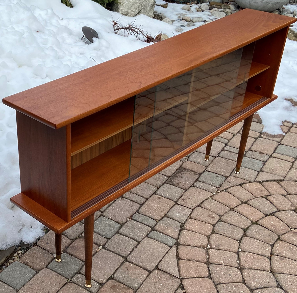 REFINISHED MCM Teak Display Bookcase 59
