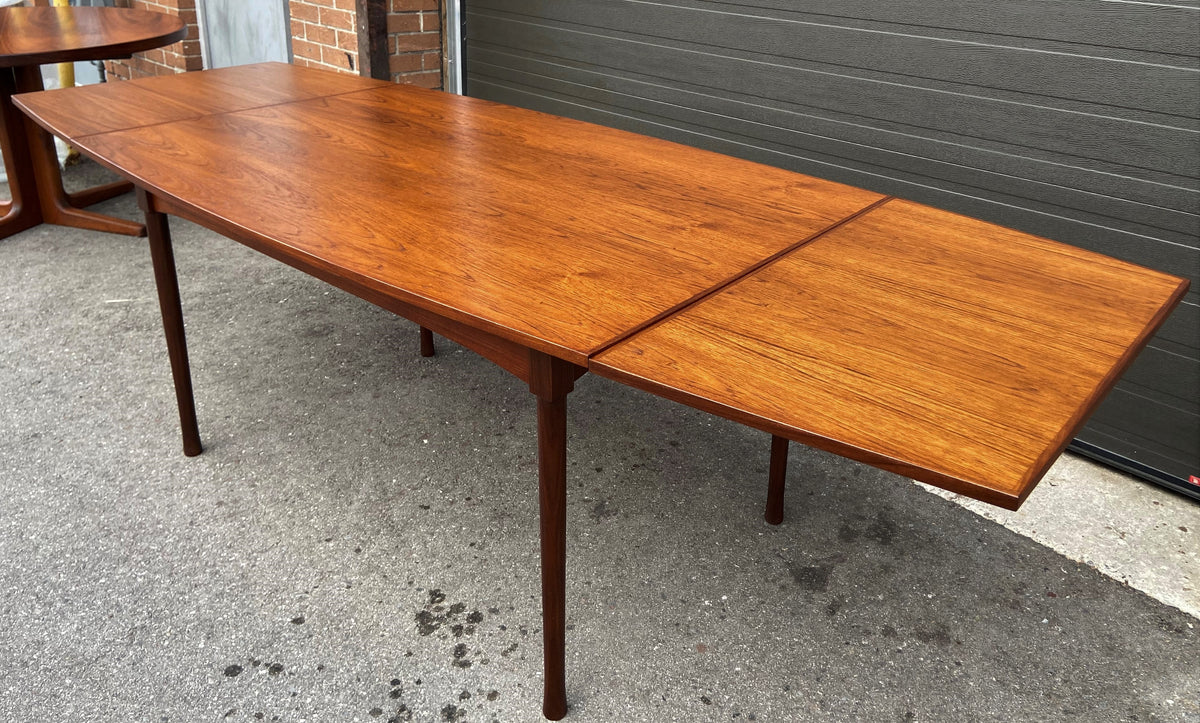 REFINISHED Mid Century Modern Teak Draw Leaf Surfboard shape by RS Associates, 58